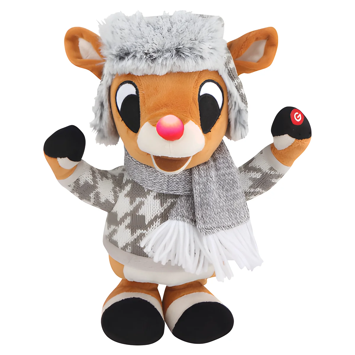 Plush Animated Rudolph Christmas Decoration, 11-inch Model 38930