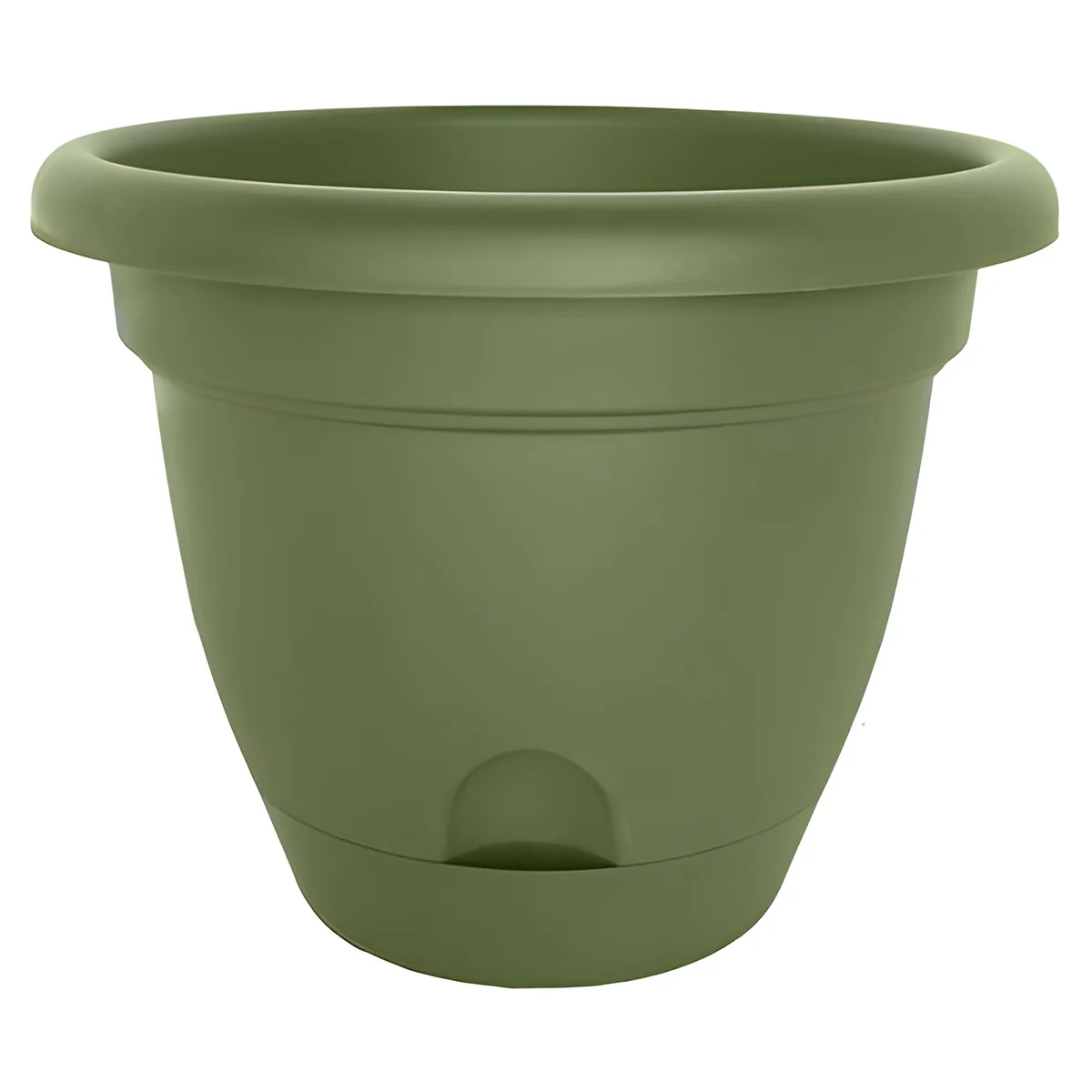 Ariana Self Watering Planter with Saucer, Plastic, Living Green, 14-In.
