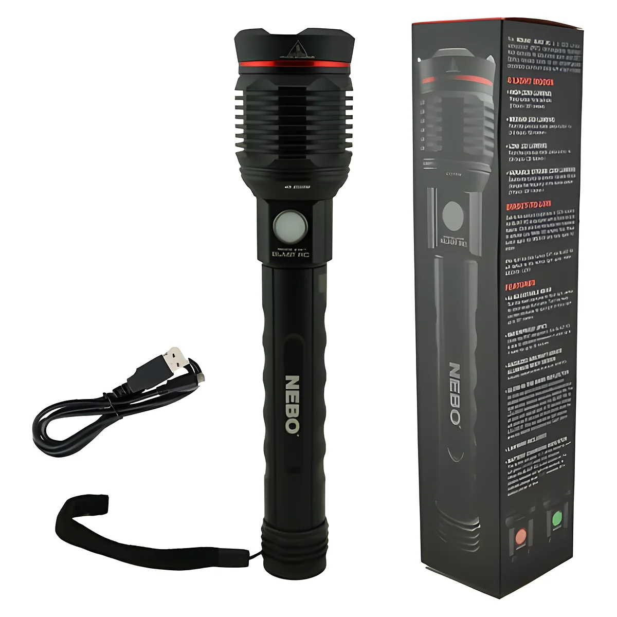 Redline Blast Rc Rechargeable Flashlight - High Lumens, Durable Design