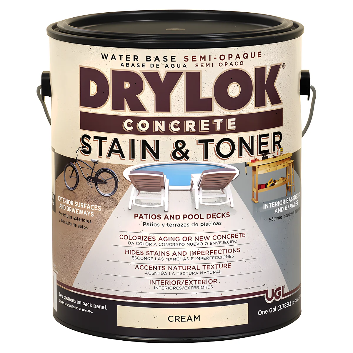 Concrete Toner, Water-Base, Cream, Gallon