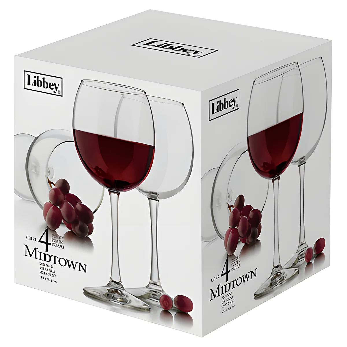 Midtown Red Wine Glass Set, 4-piece, 18.25 Ounce Capacity