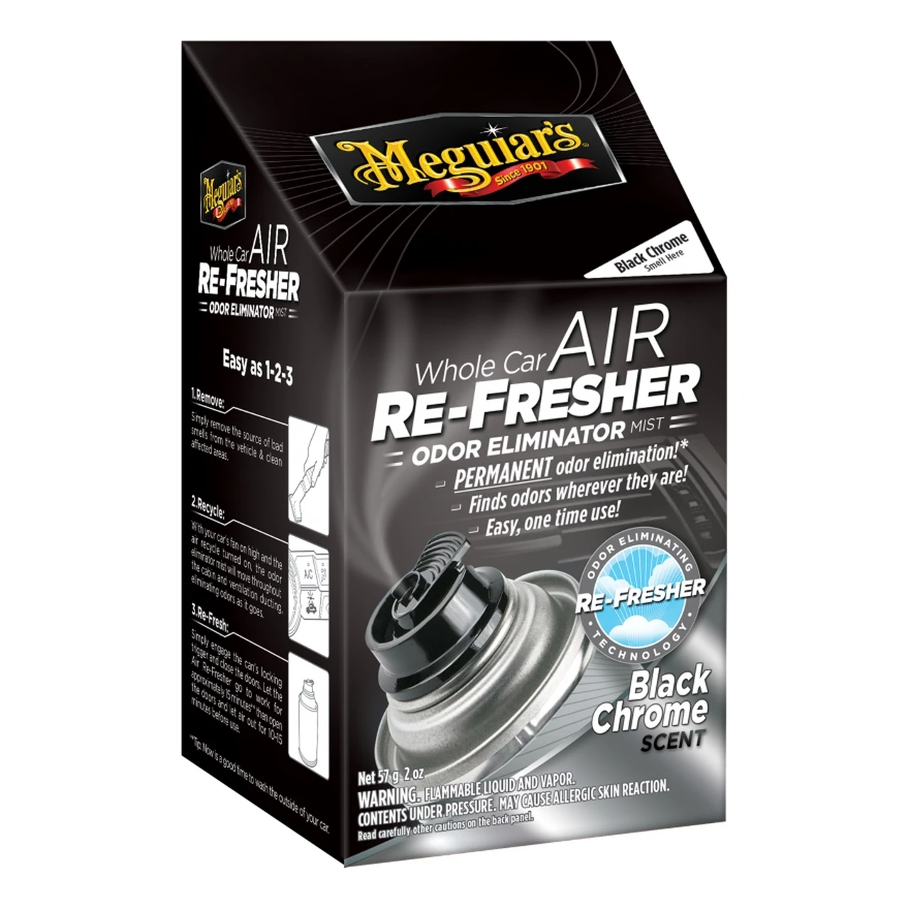 Whole Car Air Refresher Spray, Black Chrome Scent, 2 Ounce Bottle