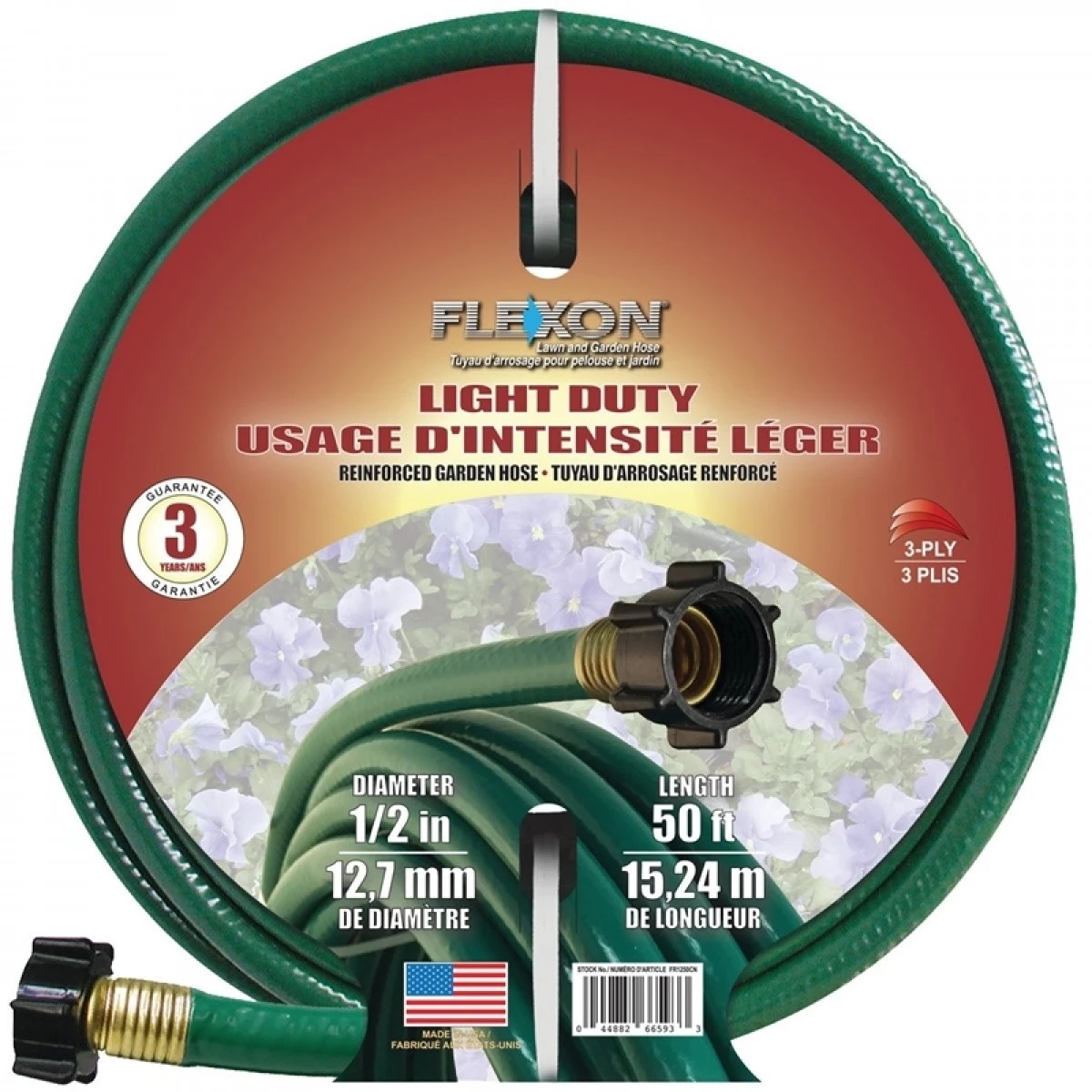 1/2 Inch X 50 Inch Reinforced Garden Hose Fr1250