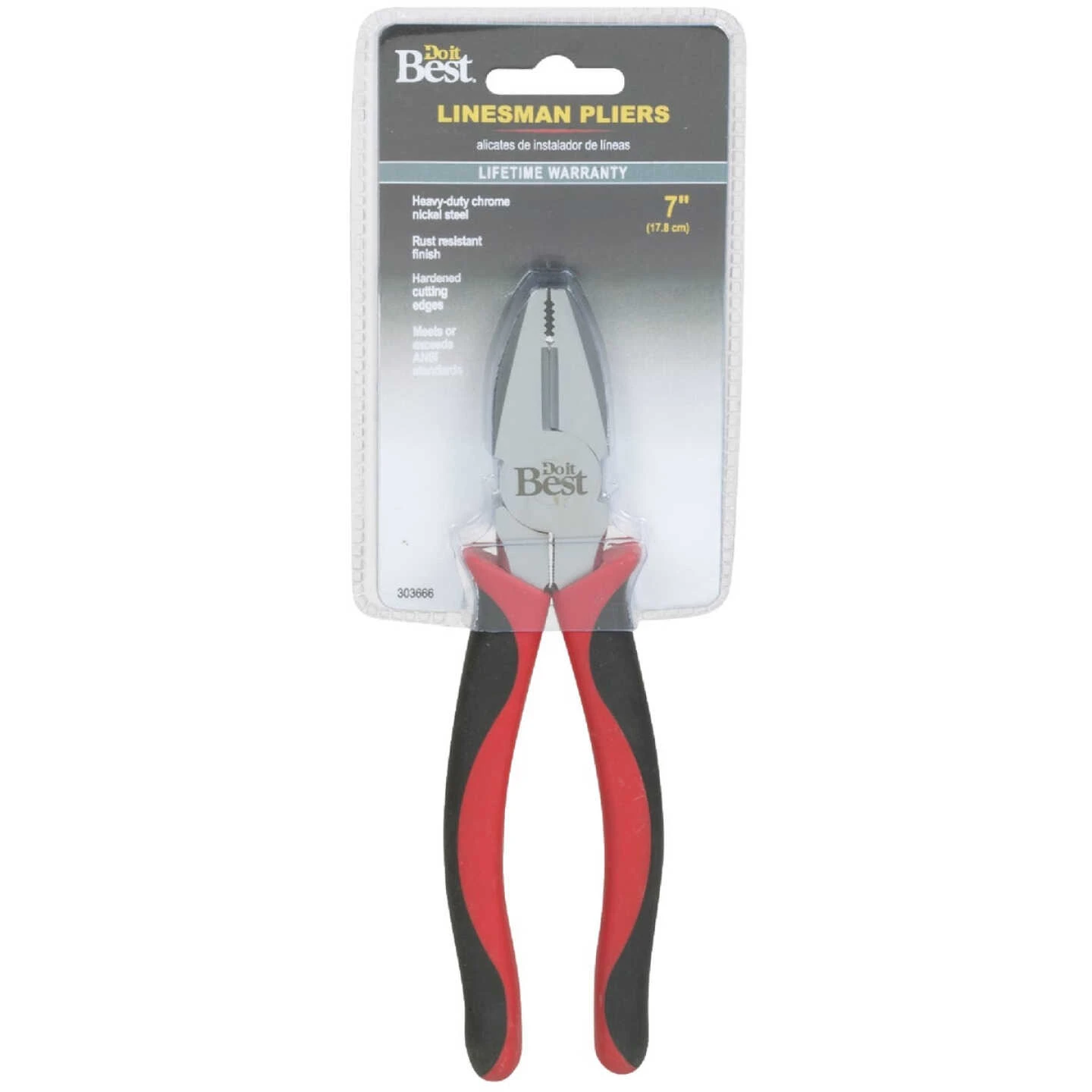 7 Inch Linesman Pliers - Model 303666 - High-quality Steel Construction