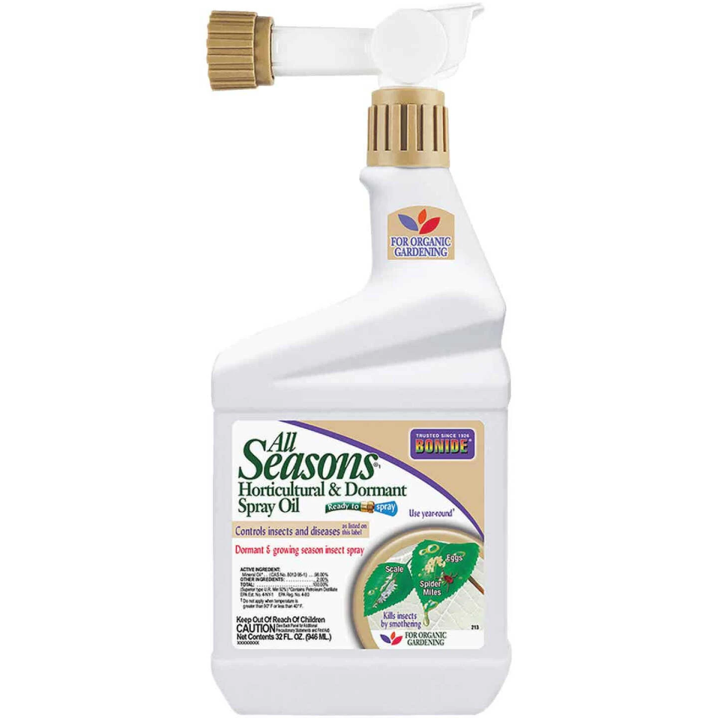 All Seasons Horticultural & Dormant Oil, Organic Disease & Insect Control, 32 oz. Spray,