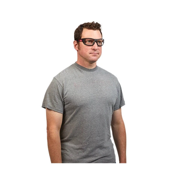 48-73-2020 High Performance Safety Glasses With Clear Lenses - Red/black Frame