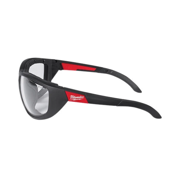 High Performance Safety Glasses With Gasket Clear Lenses Red/black Frame