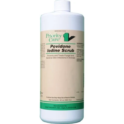 Povidone-iodine Solution 10% Antiseptic 32 Ounce Bottle For Effective Bacterial Control