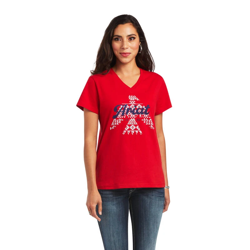 Ariat WOMEN'S REAL Firebird Tee, Salsa, Large