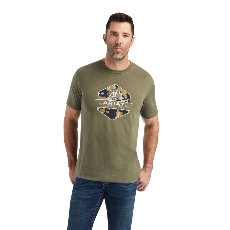 ARIAT CAMO BADGE SS TEE S