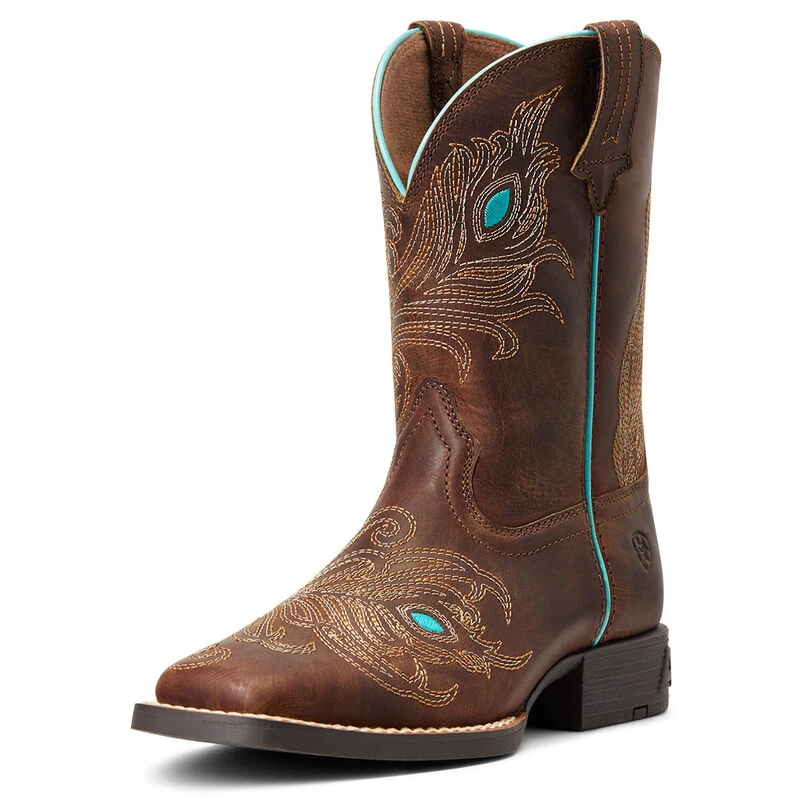 RIAT KIDS" BRIGHT EYES II WESTERN BOOT, HAT BOX BROWN, 4.5/MEDIUM