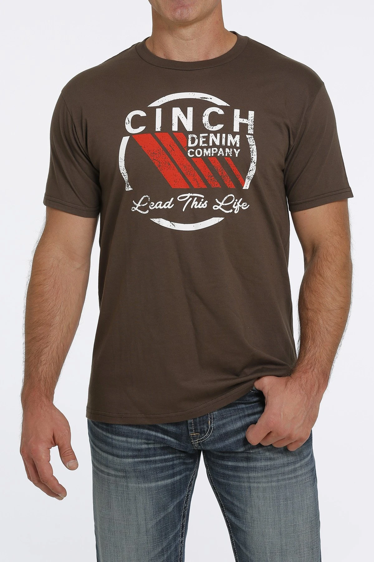 MENS SS BROWN CINCH TEE M