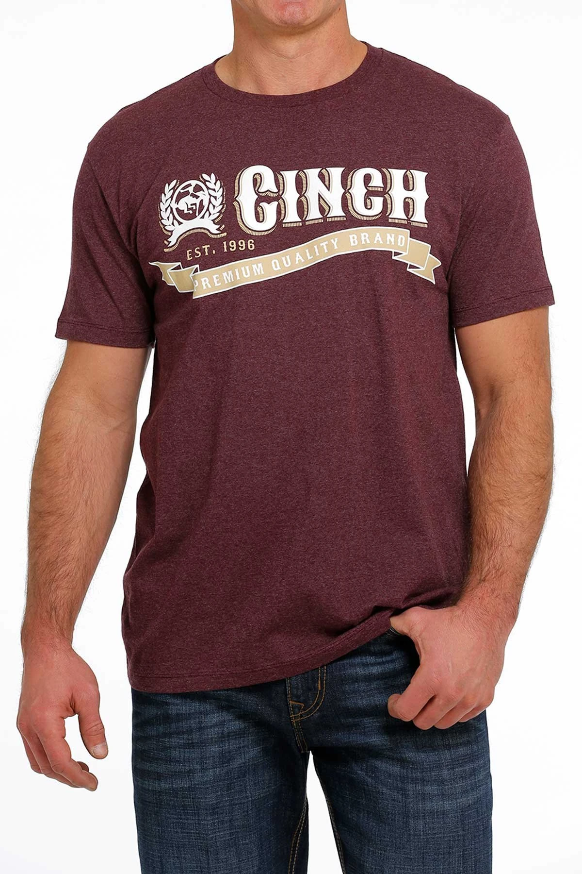 CINCH MNS SS HEATHER PURPLE M