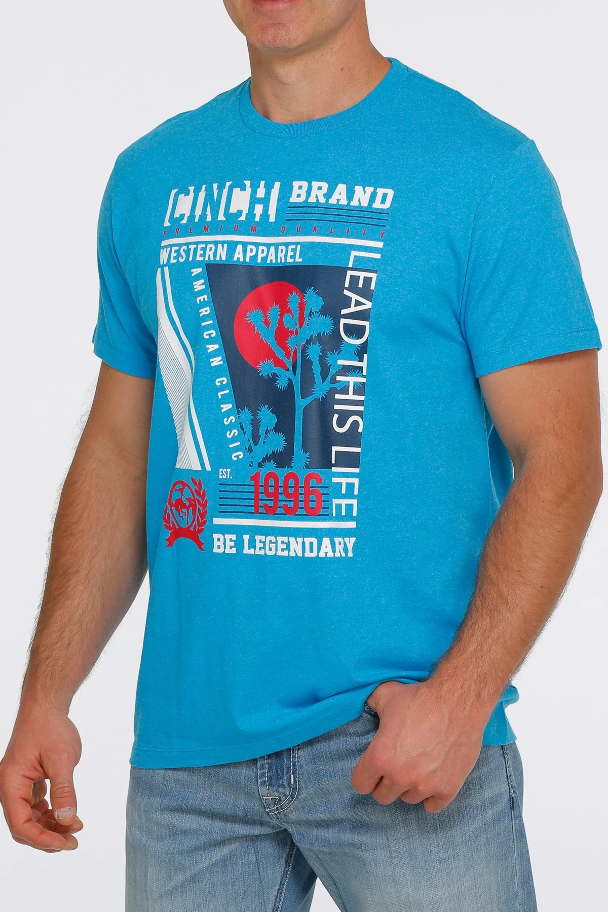 CINCH MEN'S BE LEGENDARY TEE, TURQUOISE, LARGE