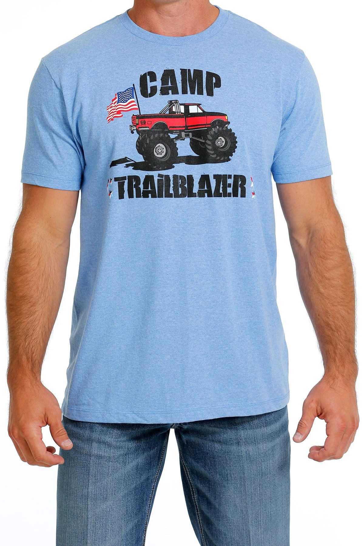 CINCH MEN'S TRAILBLAZER PATRIOT TRUCK TEE, LIGHT BLUE, SMALL