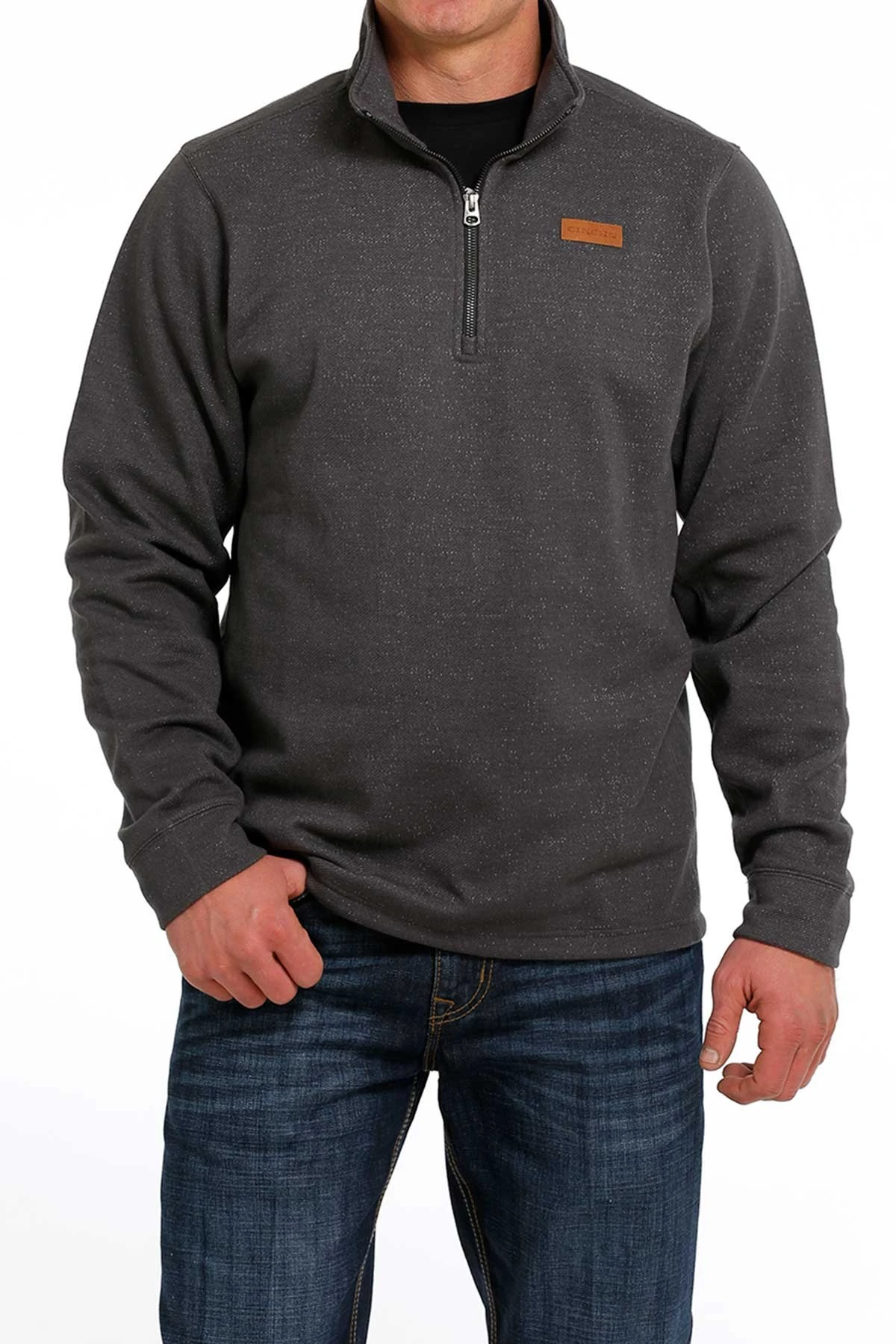 CINCH MNS 1/4 ZIP GRY PULLOVER L