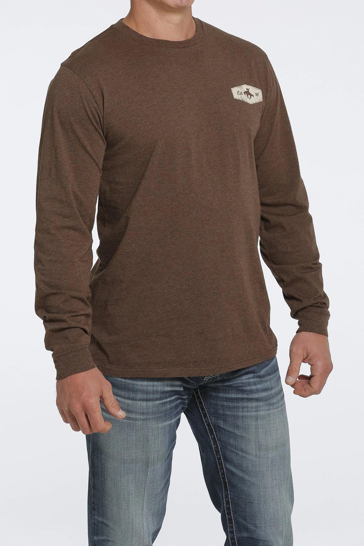 CINCH MNS LS BROWN TEE XXL