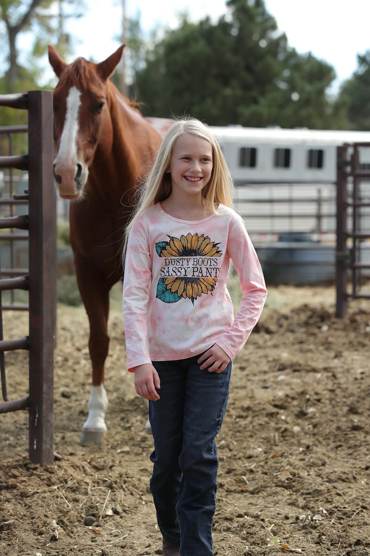 GIRLS L/S KNIT PINK S/6-7