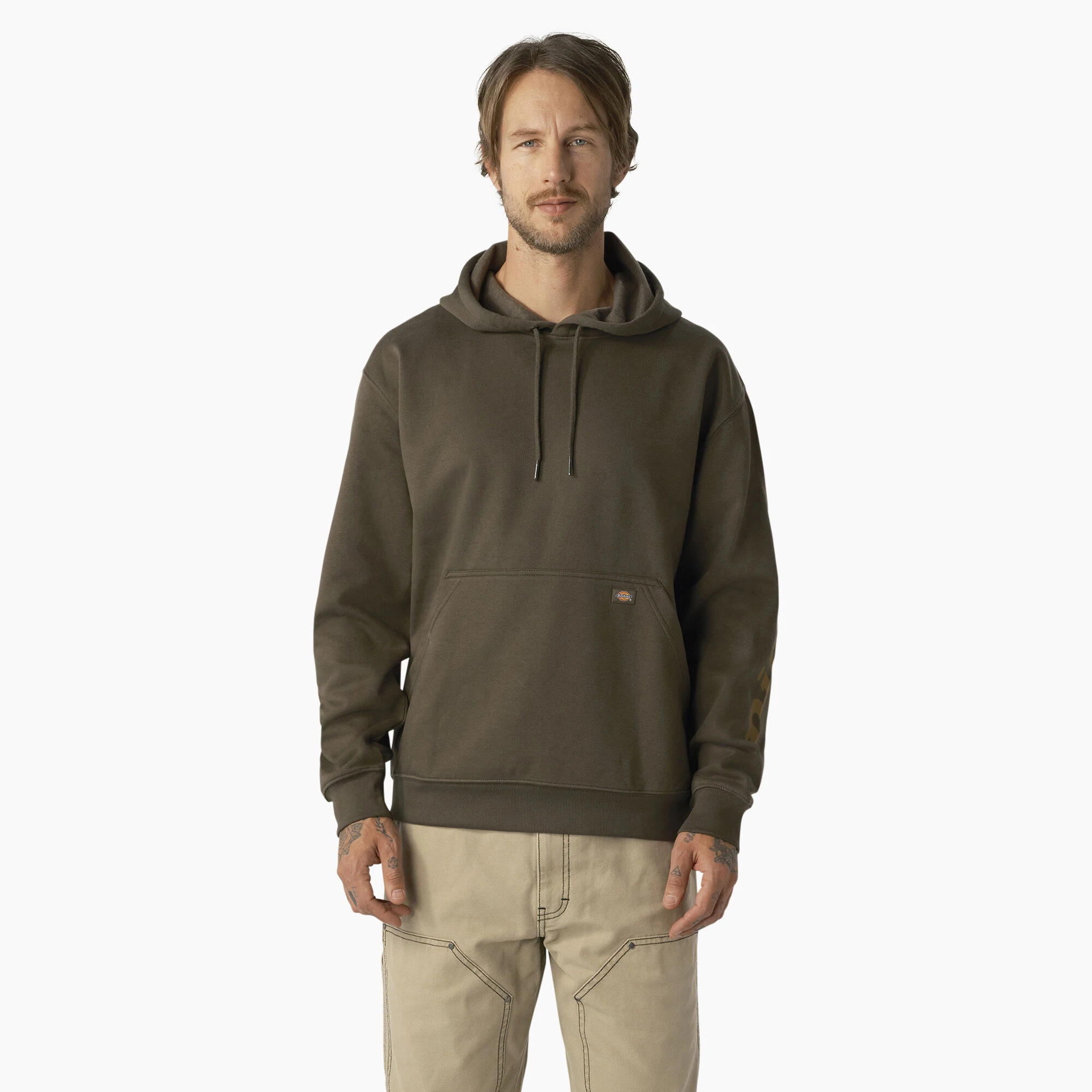 MNS MS FLC LS PULLOVER GRN L