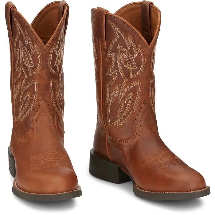 JUSTIN BOOTS RENDON 11" WESTERN BOOT, COGNAC (BROWN), 14/MEDIUM