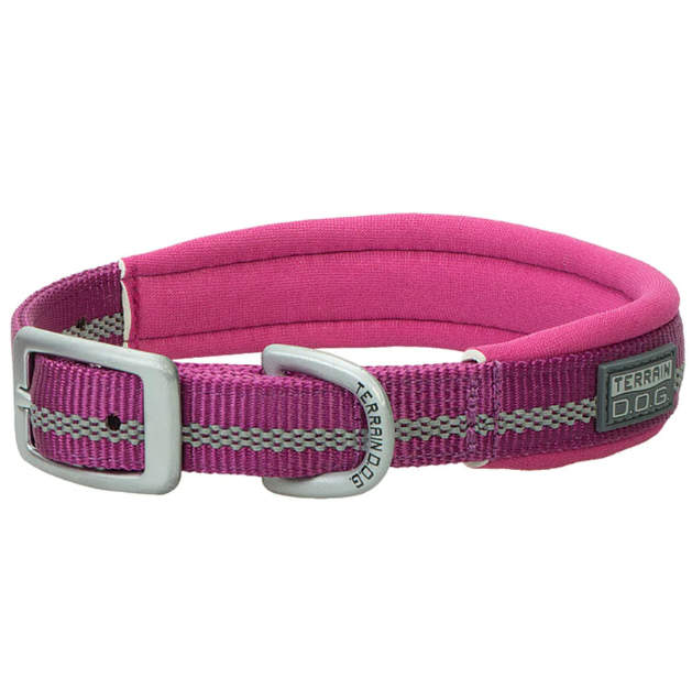 TERRAIN D.O.G. REFLECTIVE NEOPRENE LINED COLLAR, PURPLE, 1" X 19"