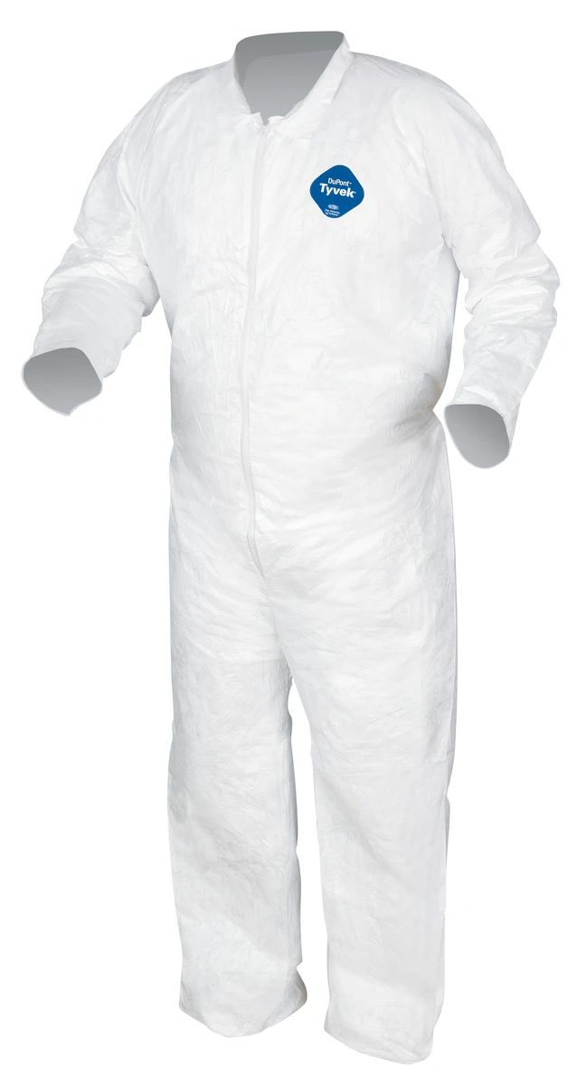 Tyvek Coverall X-large, Zipper Front, Loose Wrists & Ankles Zip Front, 25/case