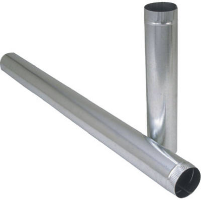 Galvanized Furnace Pipe, 26 Gauge, 5 x 24 In.