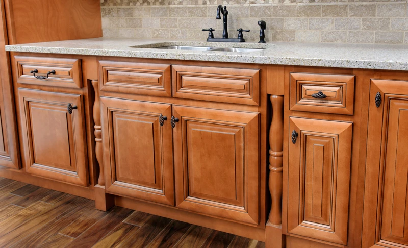 Savannah Sienna Glaze Cabinets