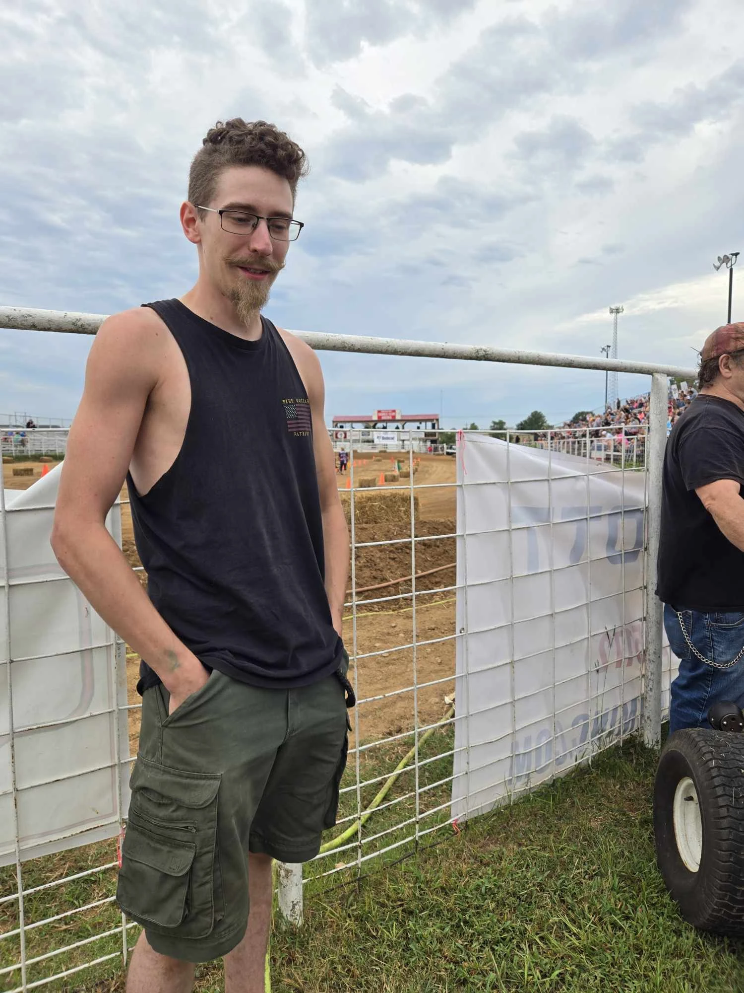 This is Cody, employee of Anvil Fabrication Specialists. He built the mower/wagon pictured at right.