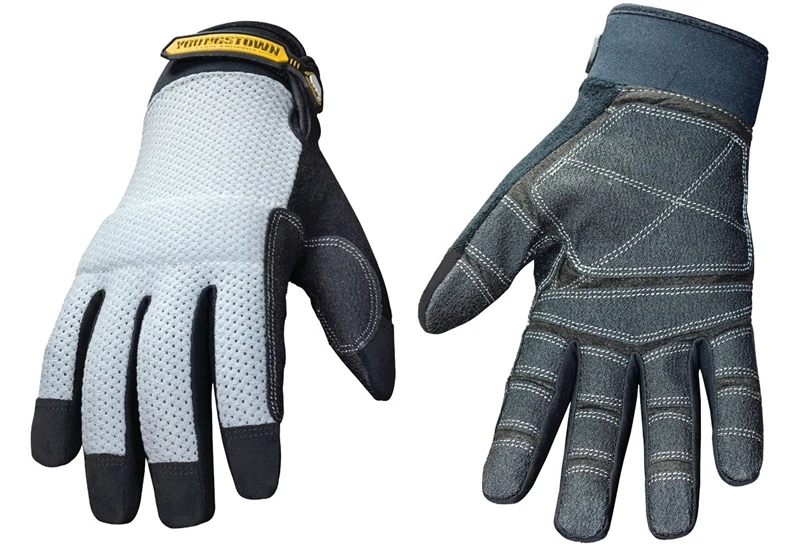 Youngstown Glove 04-3070-70-L All-Purpose Heavy-Duty Work Gloves, Men's, L, Brow Wipe Thumb, Hook-and-Loop Cuff