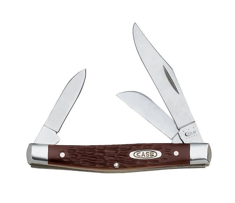 6344 Brwon Syntheti Medium Stockman Knife