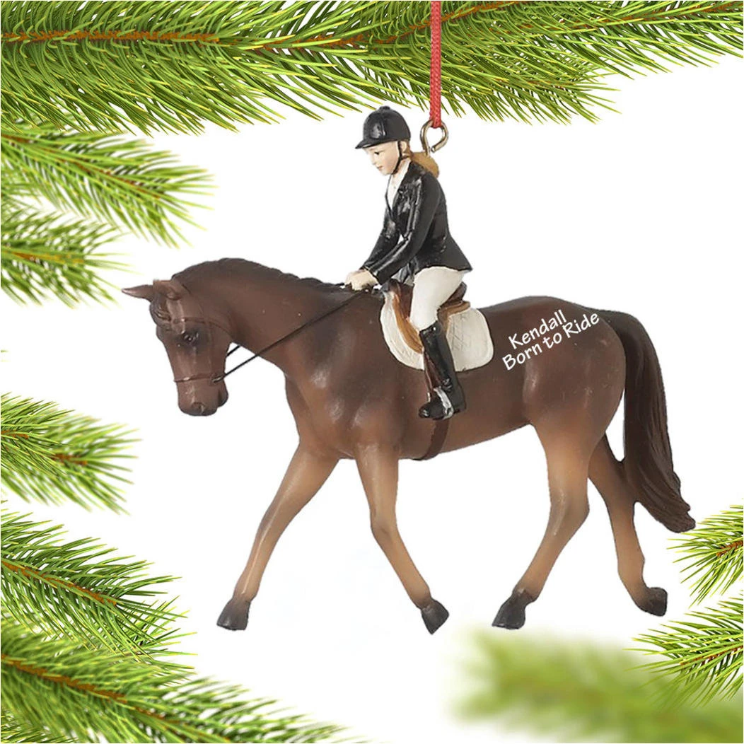 Personalized English Riding Dressage Resin Christmas Ornament For Horse Lovers