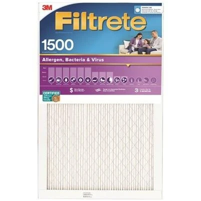 Ultra Allergen  Pleated Air Filter, 3 Months, Purple, 24x24x1-In.