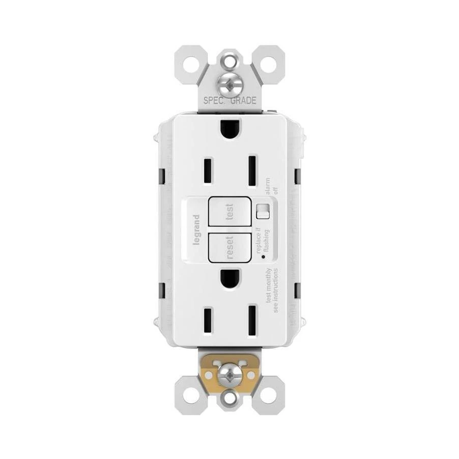 Legrand Radiant 15-Amp Tamper Resistant Audible GFCI Outlet White