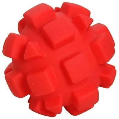 Dog Toy, Red Bumpy Ball, 4-In.