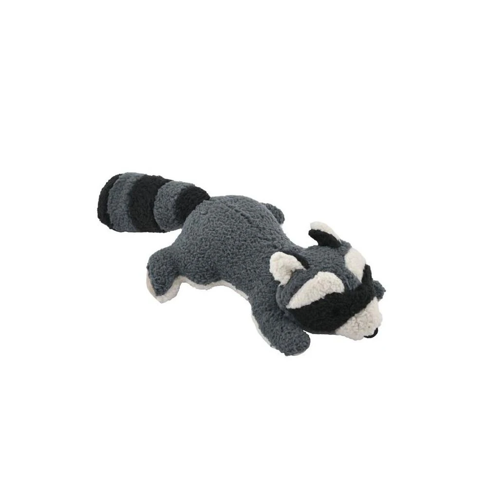 12 Inch Corduroy Raccoon Dog Toy With Squeaker