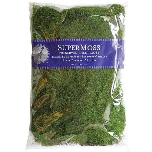21513 Dried Preserved Sheet Moss - 16 Ounce Fresh Green