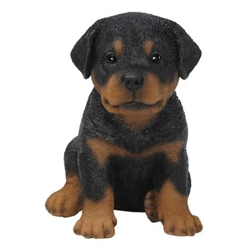 Rottweiler Puppy Statue - Realistic Decorative Figurine For Home And Garden