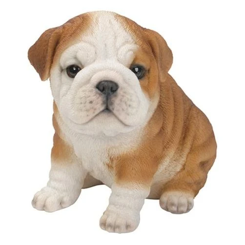 Natures Gallery Bulldog Puppy Statue - Realistic Decorative Garden Figurine