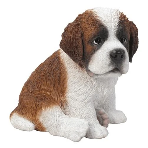 Natures Gallery Saint Bernard Puppy Statue - Realistic Outdoor Garden Decor