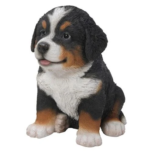 Natures Gallery Bernese Mountain Puppy Statue - Realistic Outdoor Garden Decor