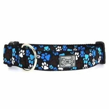 Pitter Patter Wide Clip Adjustable Dog Collar In Chocolate - Medium Size