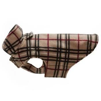 Whistler Winter Dog Coat Tan Tartan Size 12 For Dogs