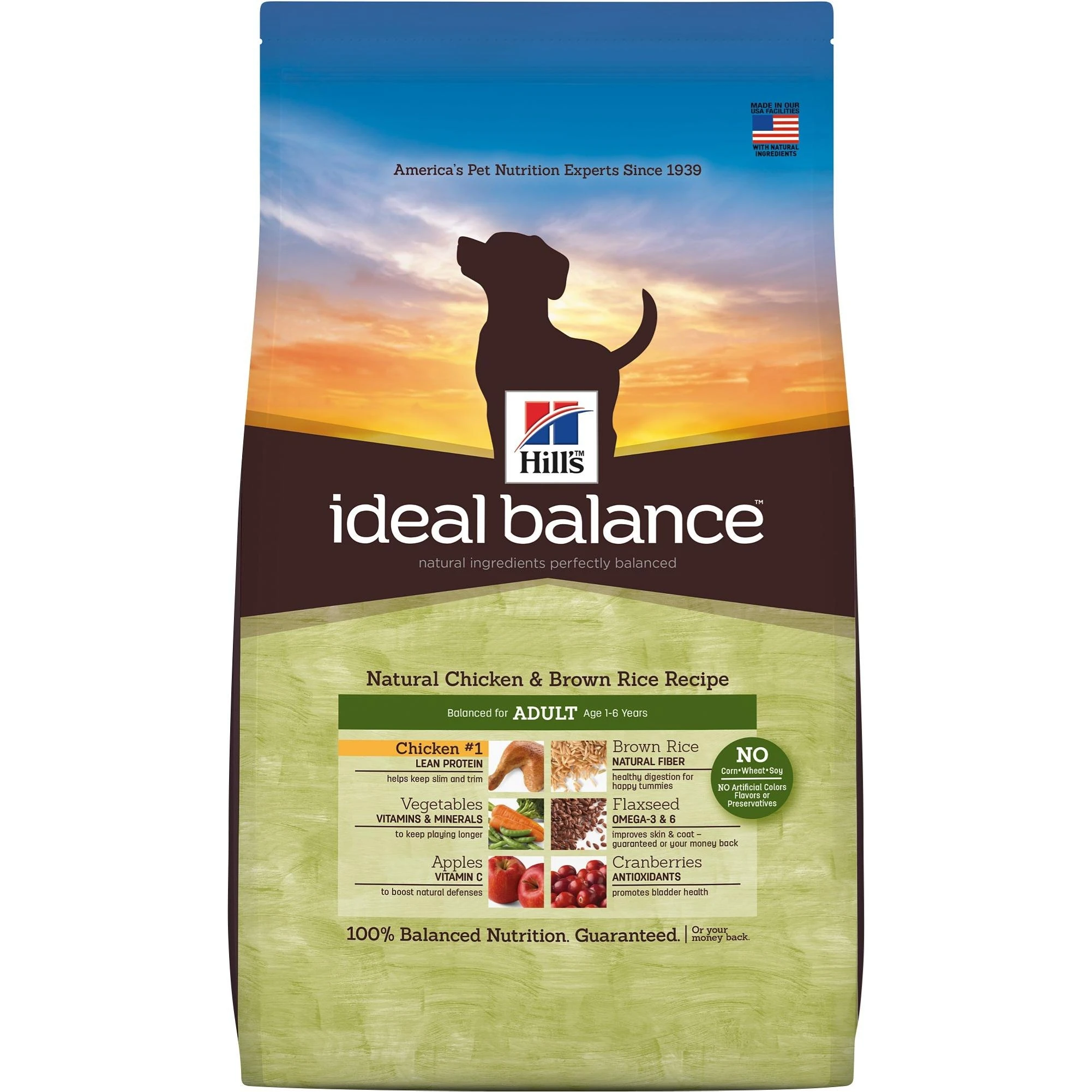 Hill's Ideal Balance Chicken & Brown Rice Adult Dog Food, 4 lbs. ()