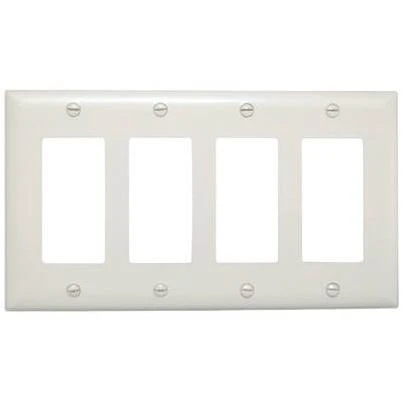 Pass & Seymour 4-Gang 4 Decorator Opening Nylon Wall Plate, White