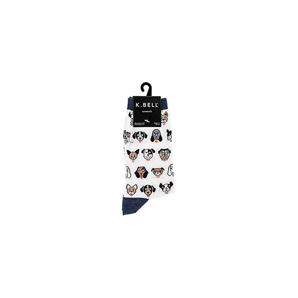 Dog Profile Novelty Crew Socks, White, Size 9-11/shoe Size 4-10