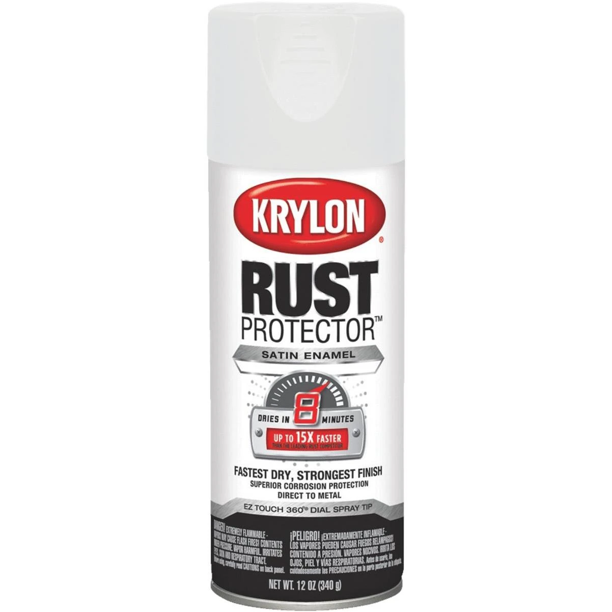 Krylon Rust Tough 12 Oz. Satin Alkyd Enamel Spray Paint, White