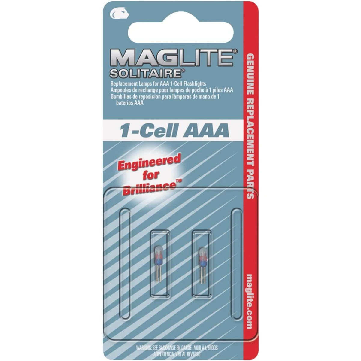 Maglite Solitaire Xenon 1.2V Flashlight Bulb (2-Pack)