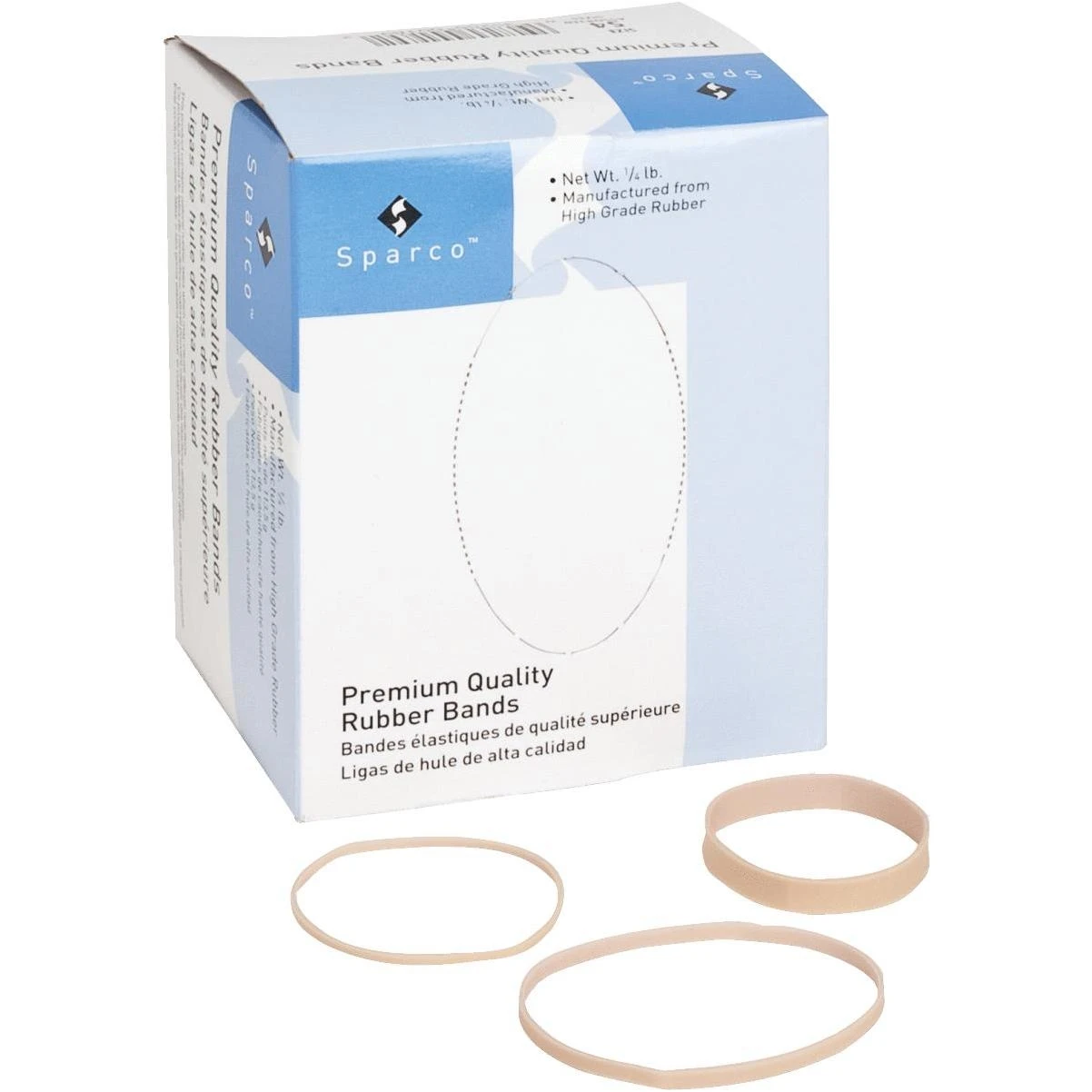 Pure Rubber Bands, 1/4 Lb., Assorted Sizes, Natural Color