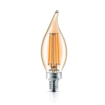 Philips Vintage Edison 40W Equivalent Soft White BA11 Candelabra Dimmable LED Decorative Light Bulb